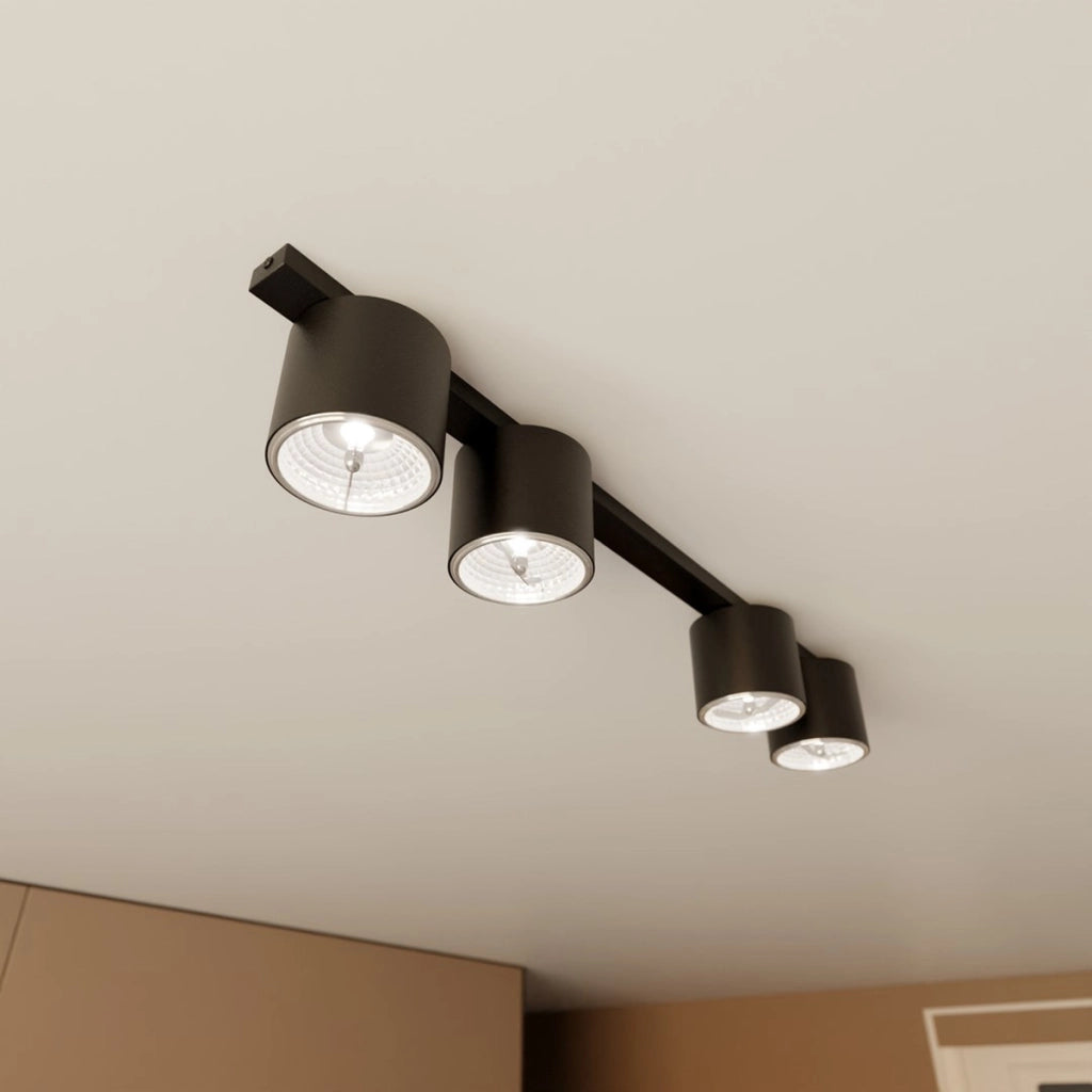 Faretto da soffitto Nano in acciaio nero