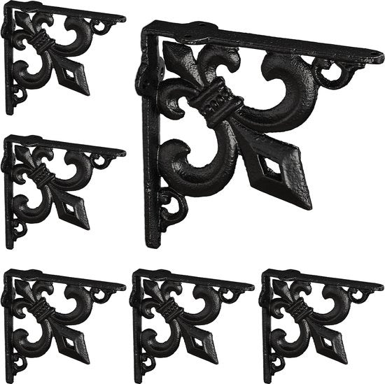 6 supporti per tavolo in ghisa - sostegni per tavolo - sostegni per tavolo - stile vintage - nero