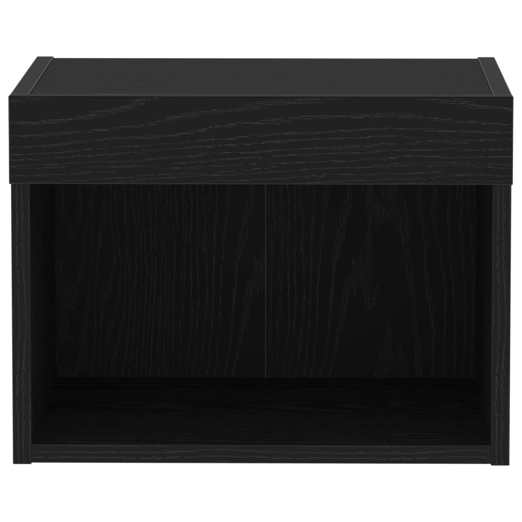 Armadio a muro  con luci LED Rovere Nero 40x30x30 cm