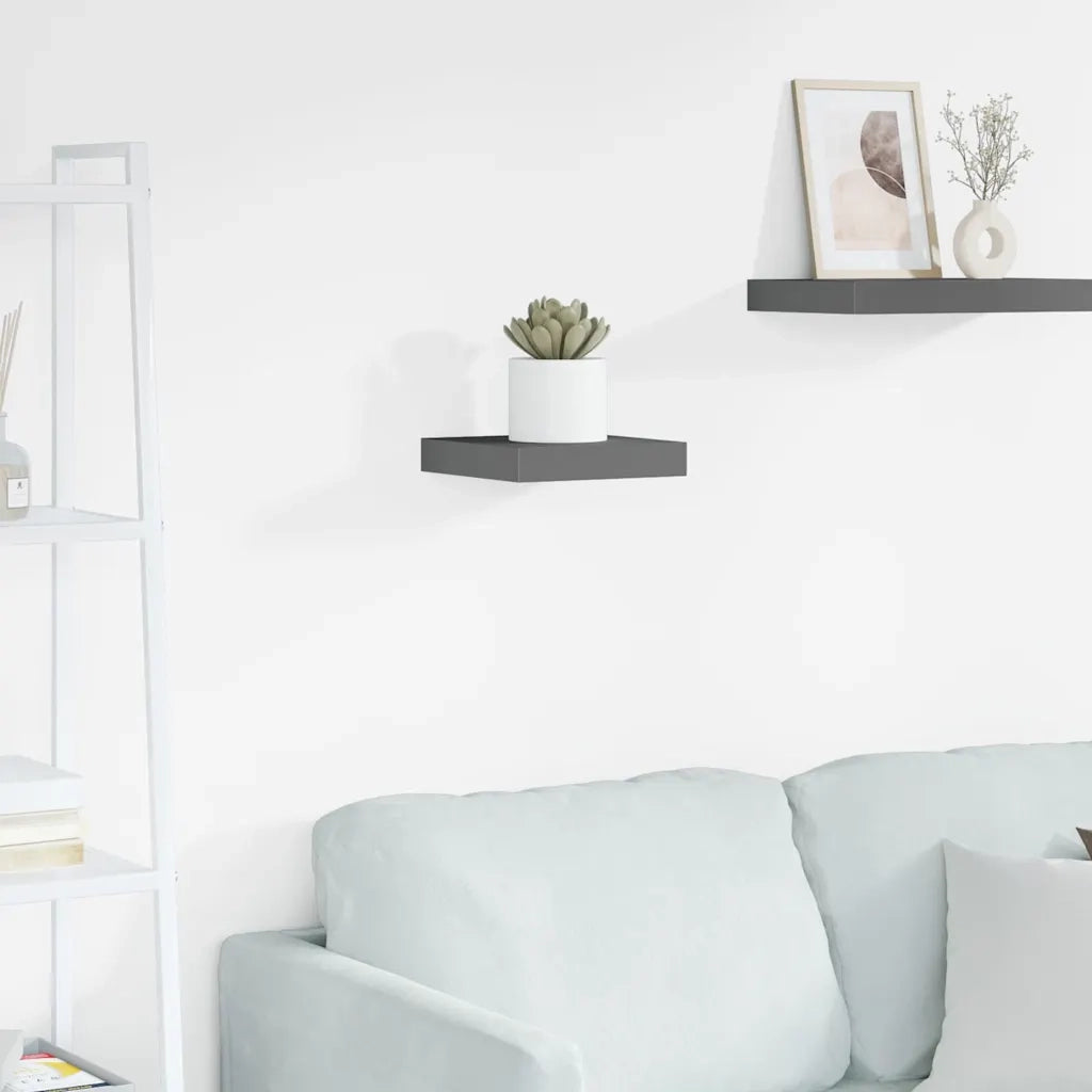 Scaffale a Parete Grigio Lucido 23x23,5x3,8 cm in MDF cod mxl 33142