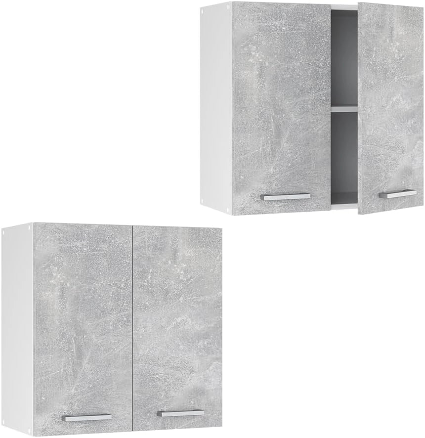 Pensile da cucina R-Line, Calcestruzzo, 60 cm, per la libera combinazione all'interno di sistemi cucina modulari