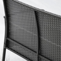 Set Salotto da Giardino Divano 2 Poltrone e Tavolino Nero