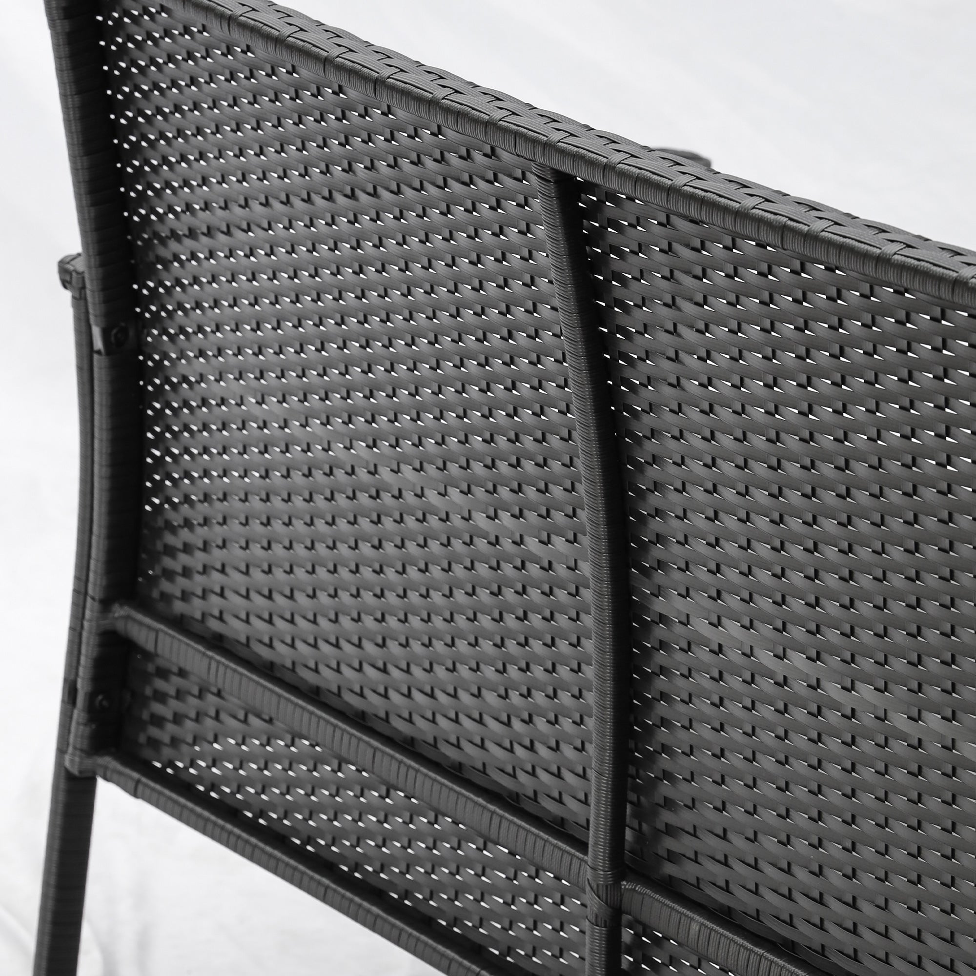 Set Salotto da Giardino Divano 2 Poltrone e Tavolino Nero