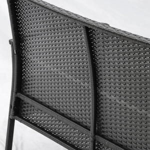 Set Salotto da Giardino Divano 2 Poltrone e Tavolino Nero