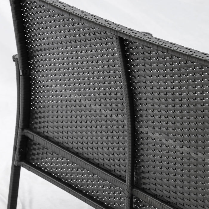 Set Salotto da Giardino Divano 2 Poltrone e Tavolino Nero