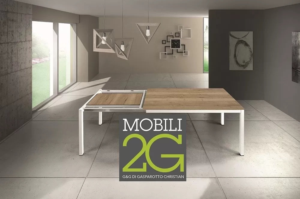 Tavolo rovere nodato allungabile 160x90 (844) - Mobili 2G