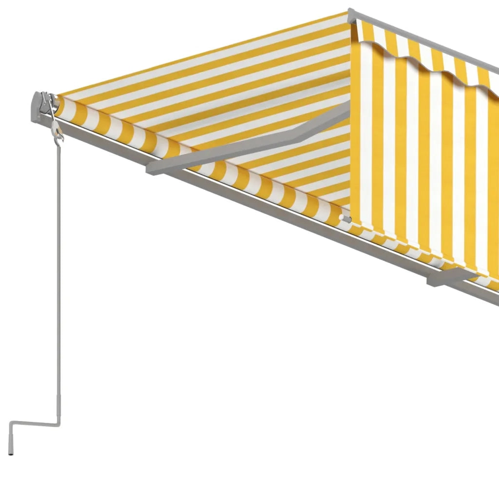 vidaXL Tenda Retrattile Automatica con Parasole 3,5x2,5m Gialla Bianca