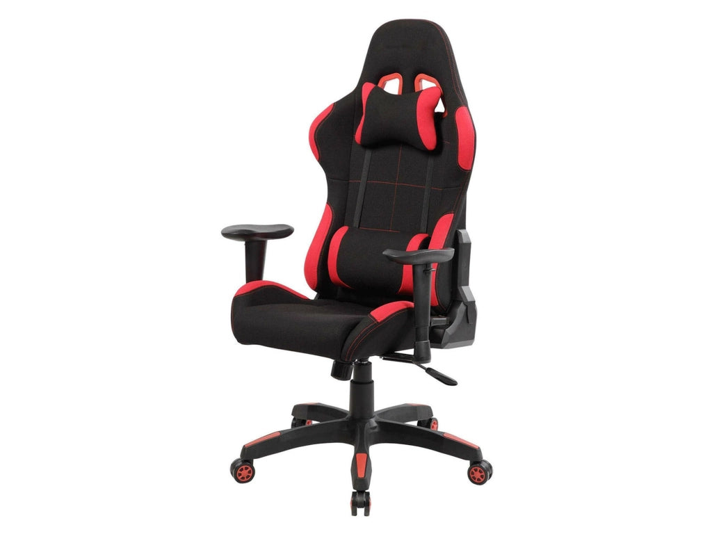 Sedia da gaming Mindy, Poltrona da gaming adulto, Sedia da scrivania, 57x72h124/134 cm, Nero e Rosso