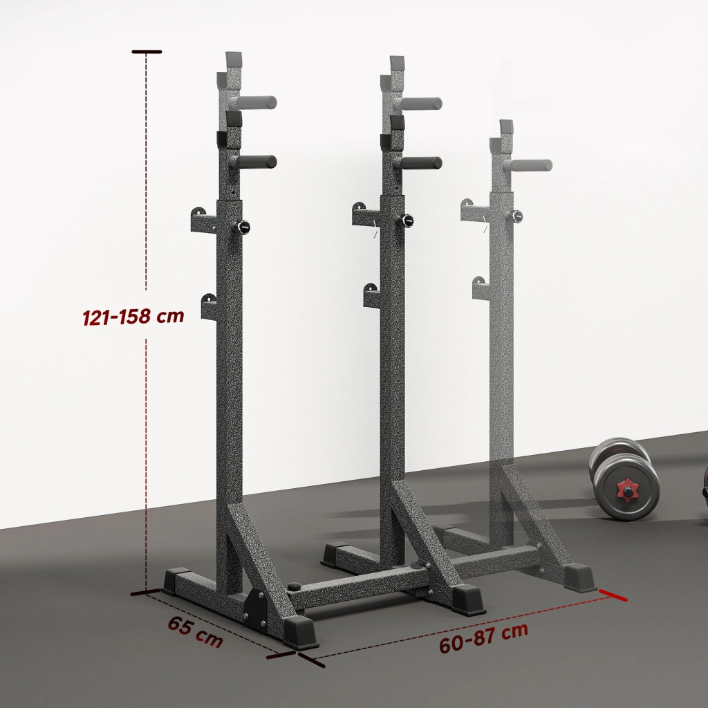 Supporto per Bilanciere Regolabile ¨C Xylo ¨C Acciaio Nero Carico 150kg