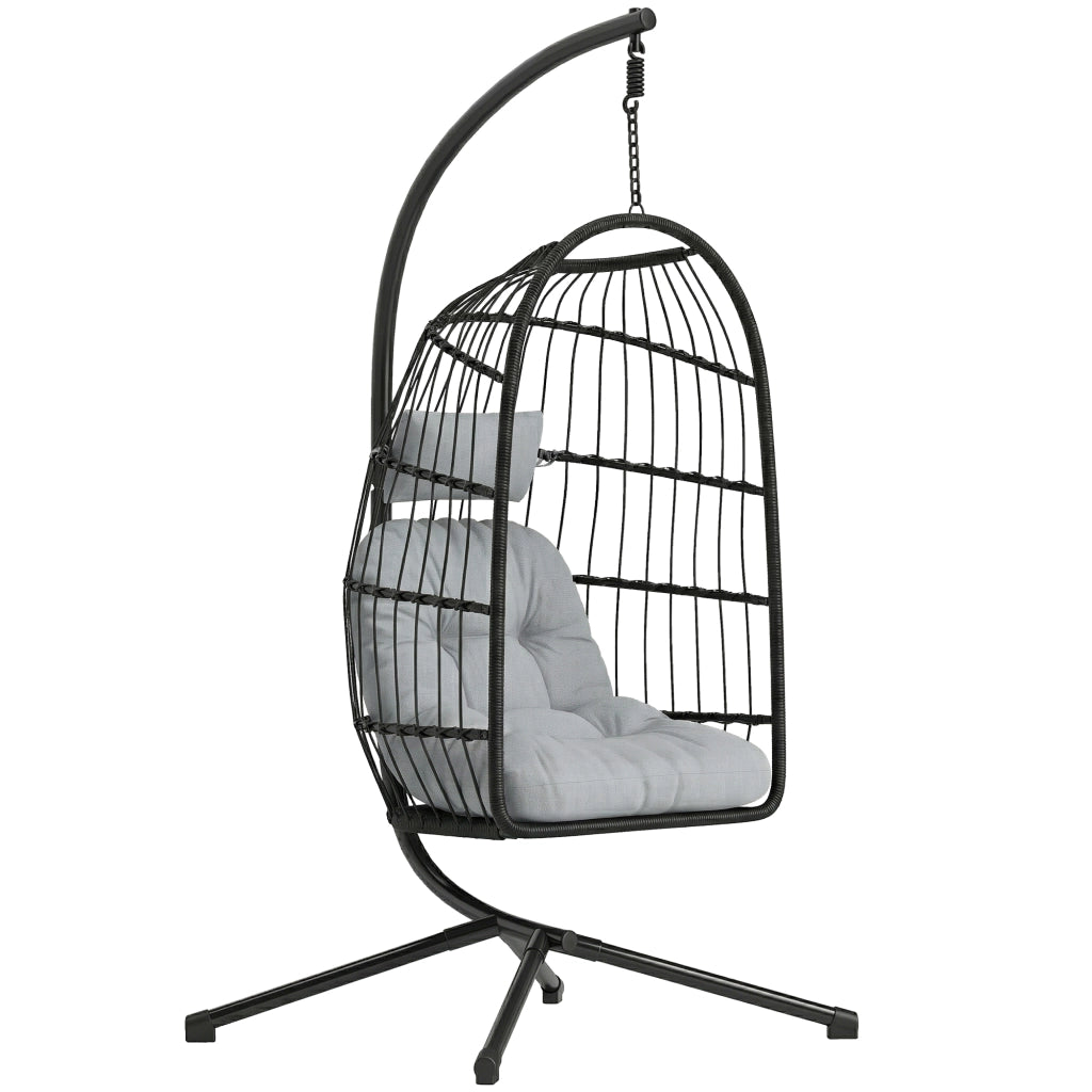 Sedia a Uovo Sospesa ¨C zephmum ¨C Nero/Grigio Chiaro