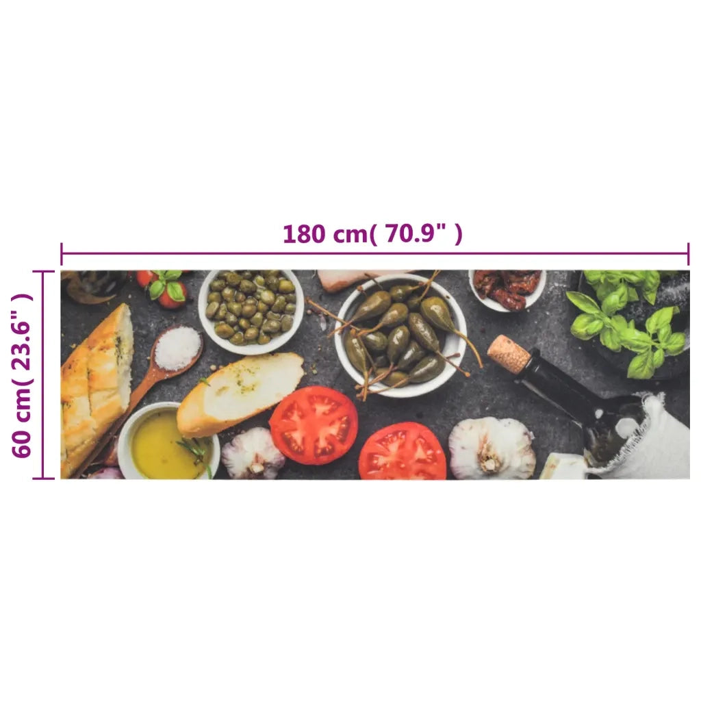 Tappeto da Cucina Lavabile-Tappetino da Cucina Vino e Cena 60x180 cm Velluto