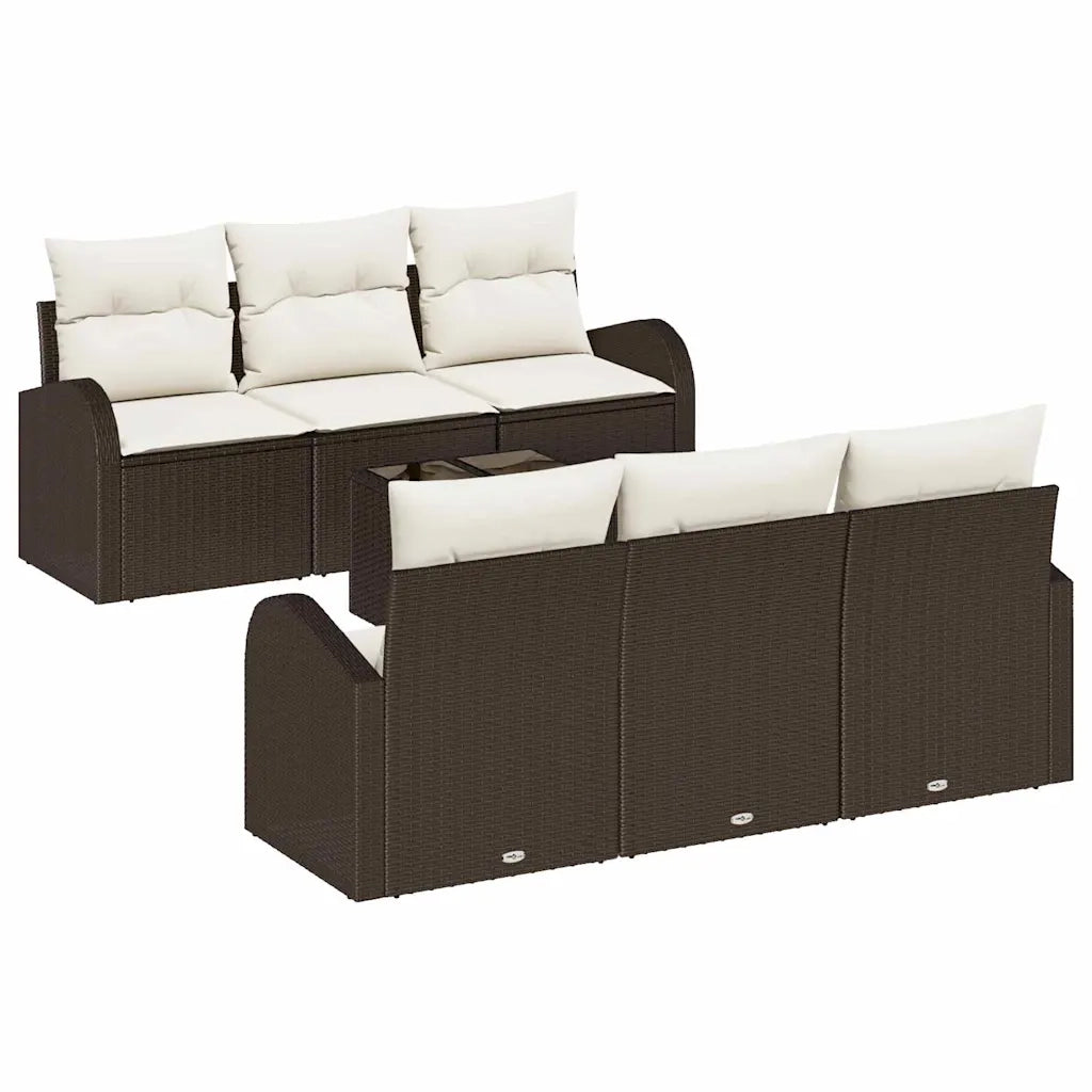 Set Divano da Giardino Marrone 55 x 55 x 37 cm polyrattan