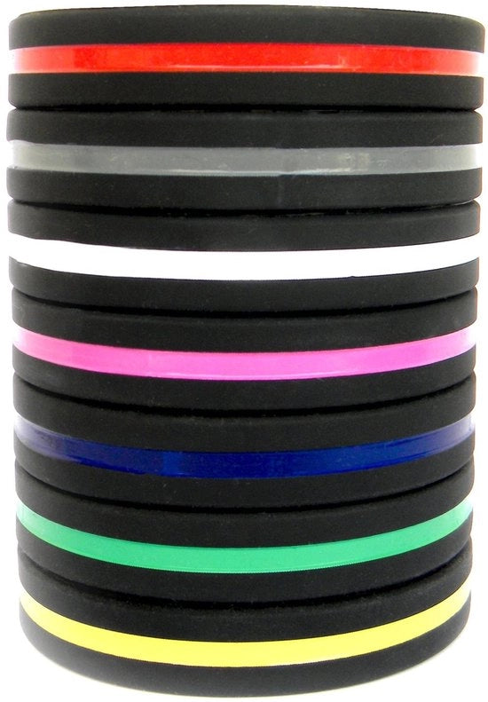 Set di 7 polsbandi in silicone - Ipersensibili - Cinturini sportivi - Duraturi - Flessibili e di stile