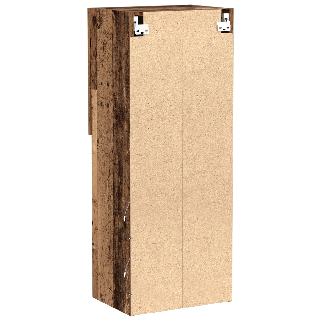 Mobile TV  con luci LED in legno invecchiato 40,5x30x102 cm