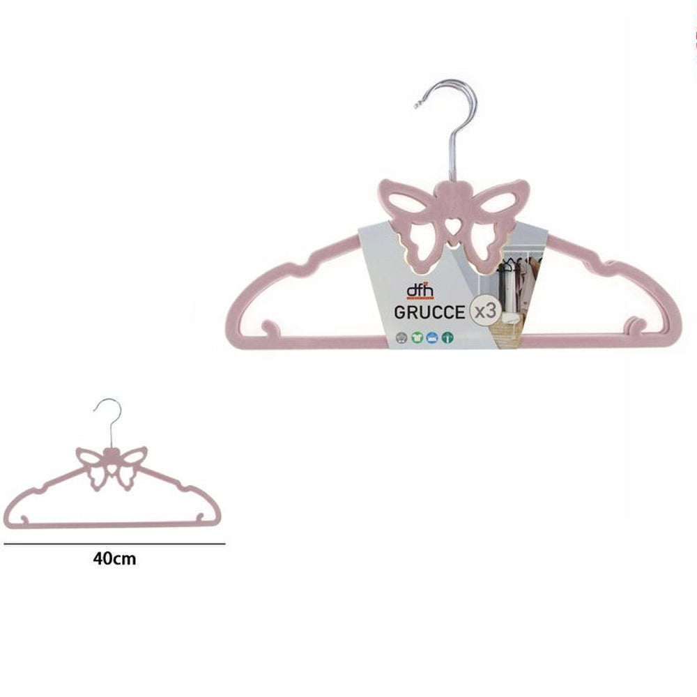 Trade Shop - Set 3 Grucce Appendiabiti Fashion Farfalla Colorate Camicie Top Giacca Stampelle -