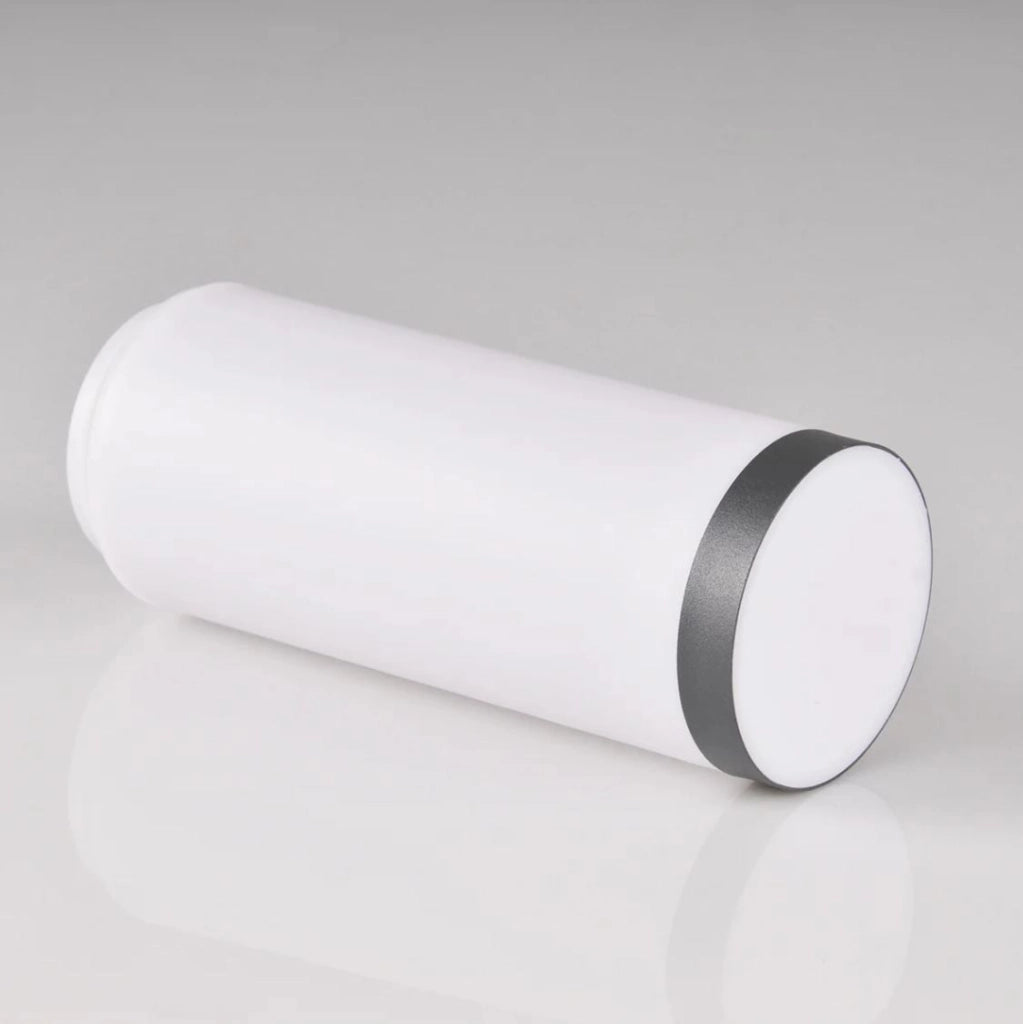 Paralume giardino bianco tubo 7,5 cm anello grigio