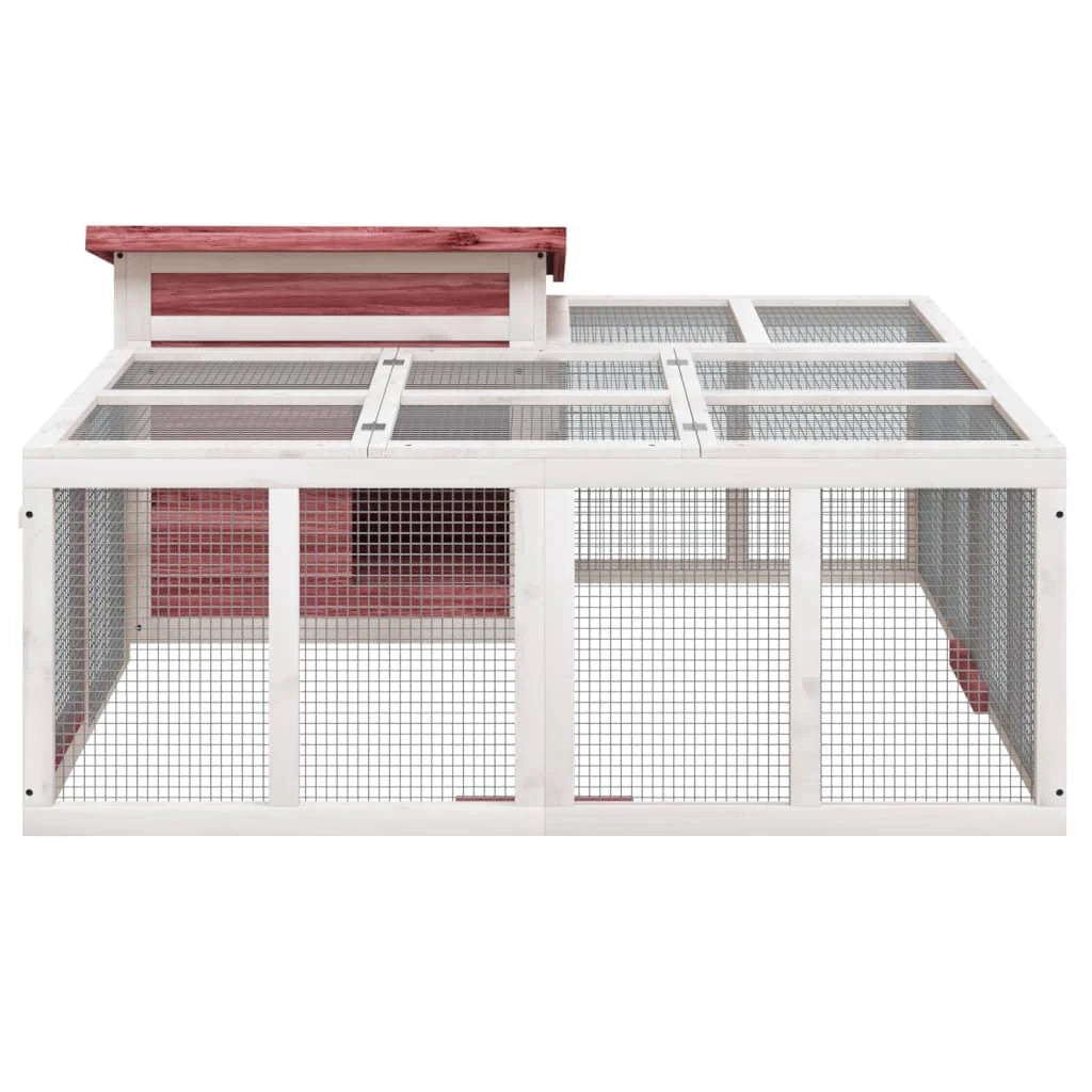 Conigliera color moka 144 x 123 x 67,5 cm legno massello di pino marrone 02_0041953