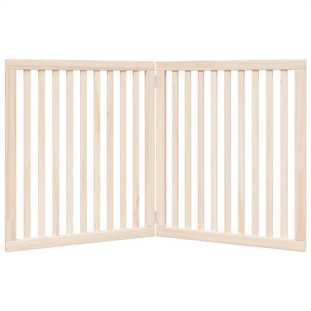 Cancello per Cani Pieghevole 2 Pannelli 160 cm Legno di Pioppo 352242