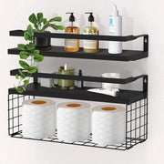 Pannello di parete in legno oscillante - Design industriale - 40 cm - Nero - Legno e metallo