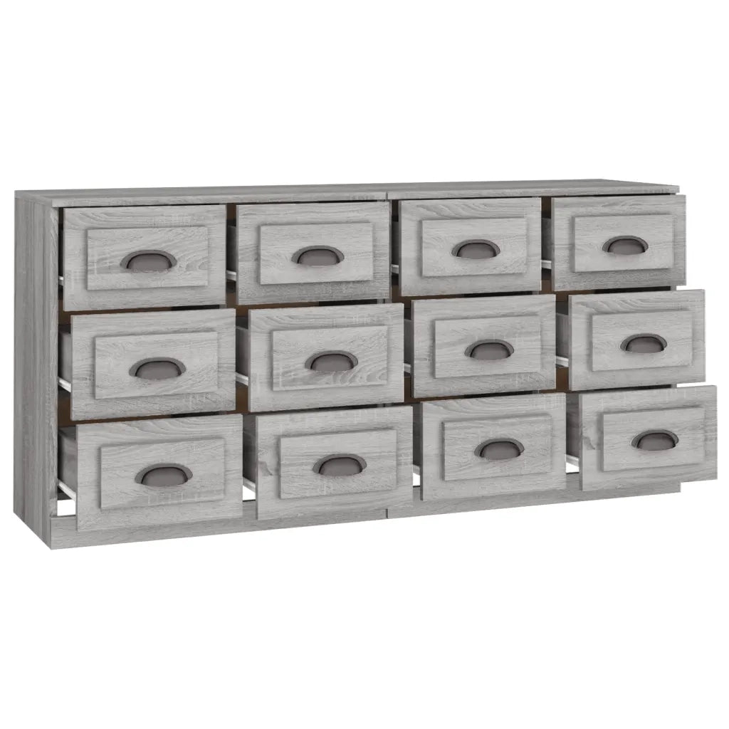 Credenze 2 pz | Madia | Buffet da pranzo | Armadio da pranzo Grigio Sonoma in Legno Multistrato