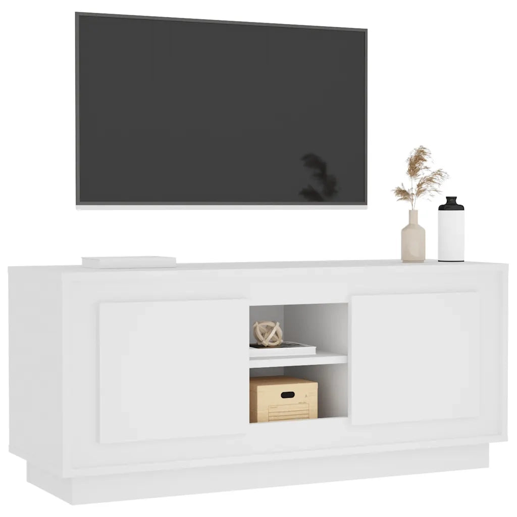 Mobile Porta TV Bianco 102x35x45 cm in Legno Multistrato 819860