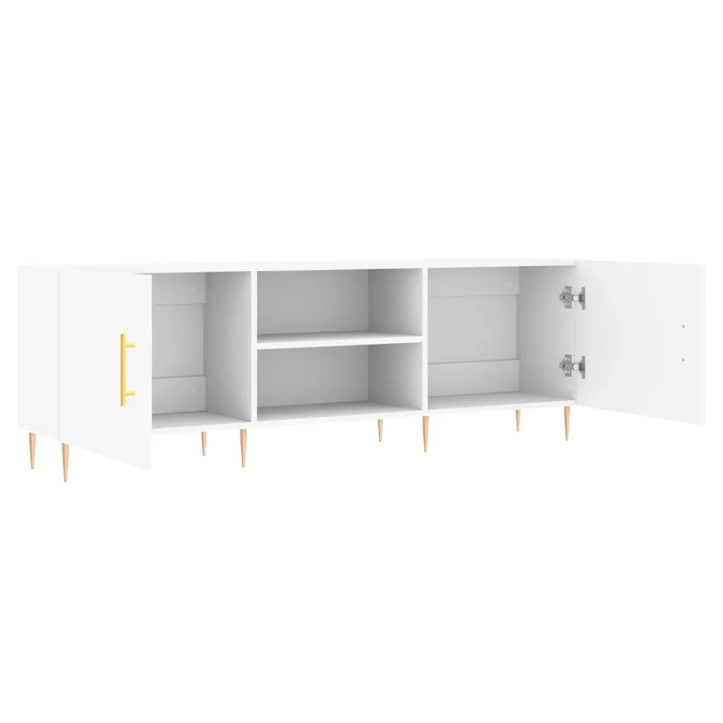 Mobile Porta TV Bianco 150x30x50 cm in Legno Multistrato 829084