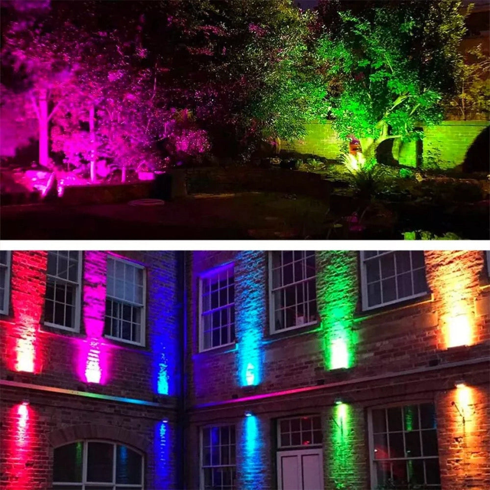Trade Shop - Faro A Led Proiettore Con Pannello Solare 80w Rgb Con Telecomando Esterno Ip65 Sl-rgb-80w -