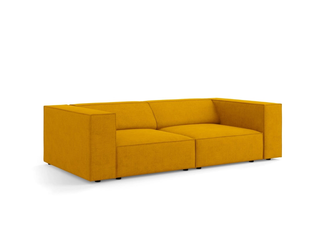 Cosmopolitan Design - Divano "Arendal" 3 posti in ciniglia con effetto a coste senape 