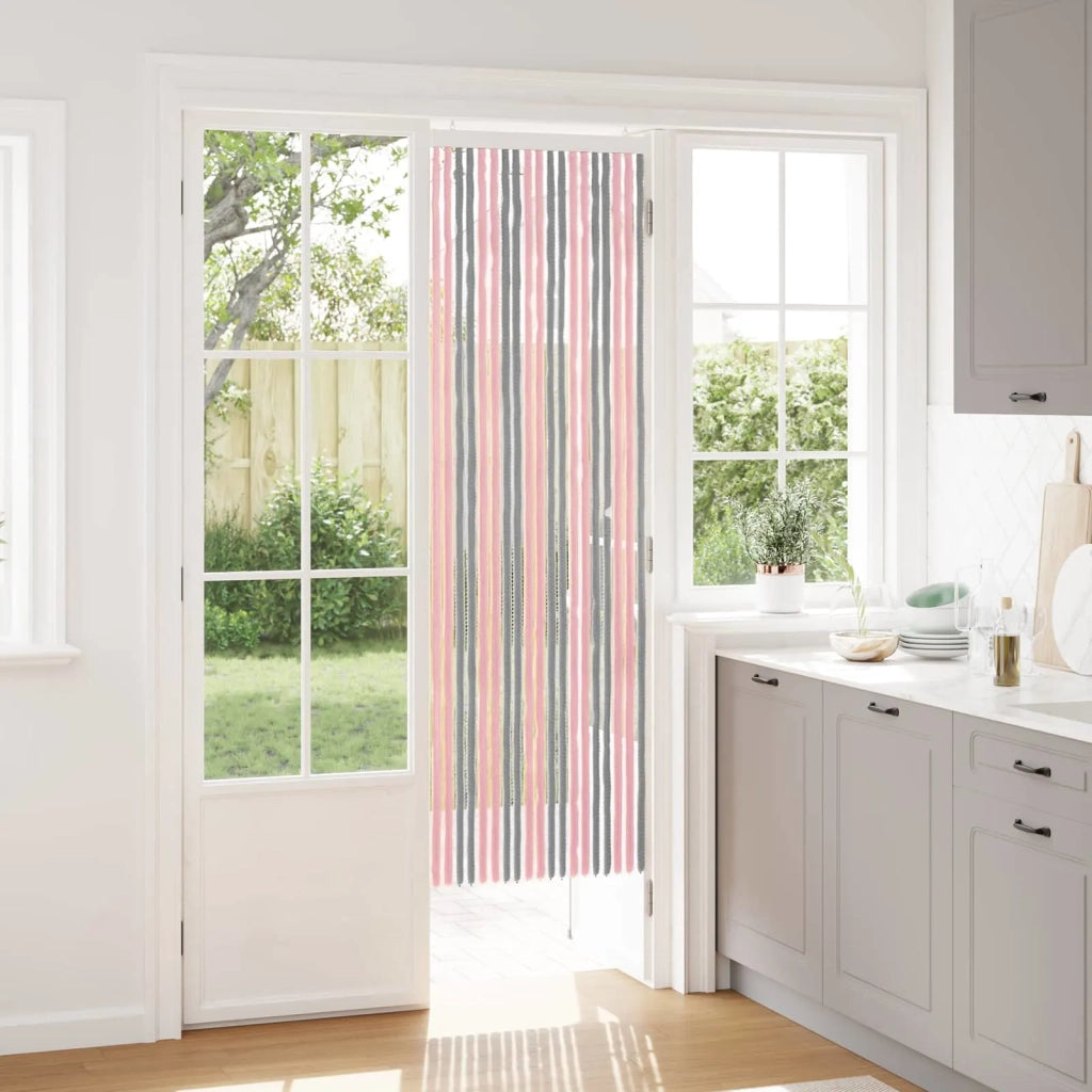 Tenda per insetti in chenille Grigio Argento e Rosa 56 x 185 cm 42034437