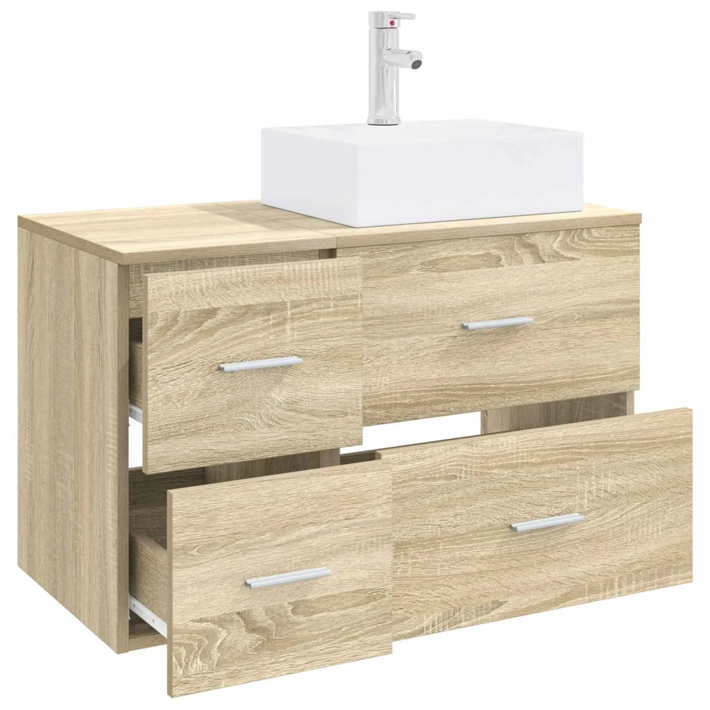 Set di mobili per il bagno 2 pz Rovere Sonoma 3403970