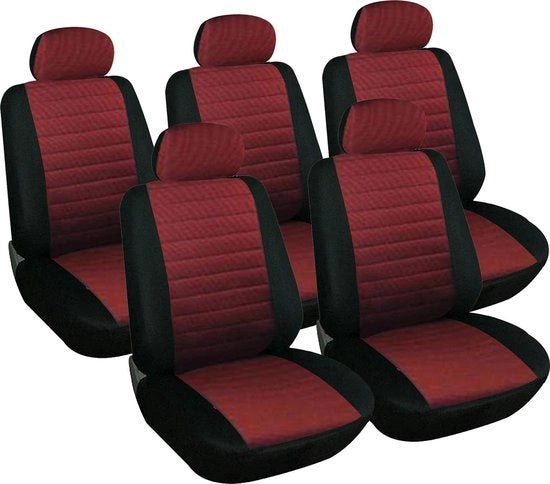 Protezione Sedile Guida - Copertura Sedile - Scheda di Protezione per la Vettura - Protezione del Parafango - Copertura del Sedile - Rivestimento del Sedile - Rosso-Nero - Forma Universale