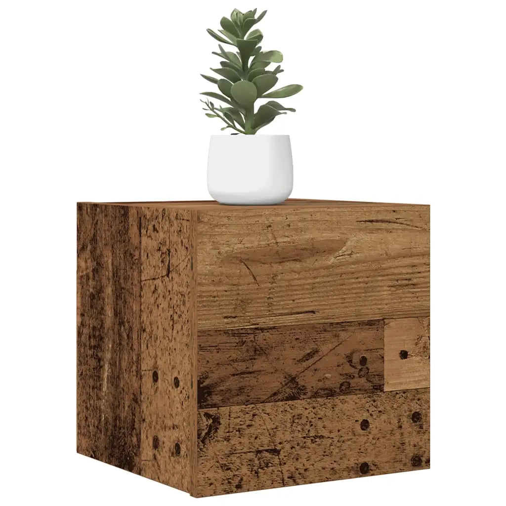 Armadietti TV Montati a Parete Legno Antico 30,5x30x30 cm