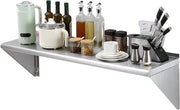 Scaffalatura per erbe, appoggio per piatti 1219 x 457 x 63 mm, scaffalatura da parete con struttura, appoggio per piatti in acciaio inossidabile 180 kg sostenibile, scaffalatura per erbe per cucine, ristoranti, hotel, ecc.