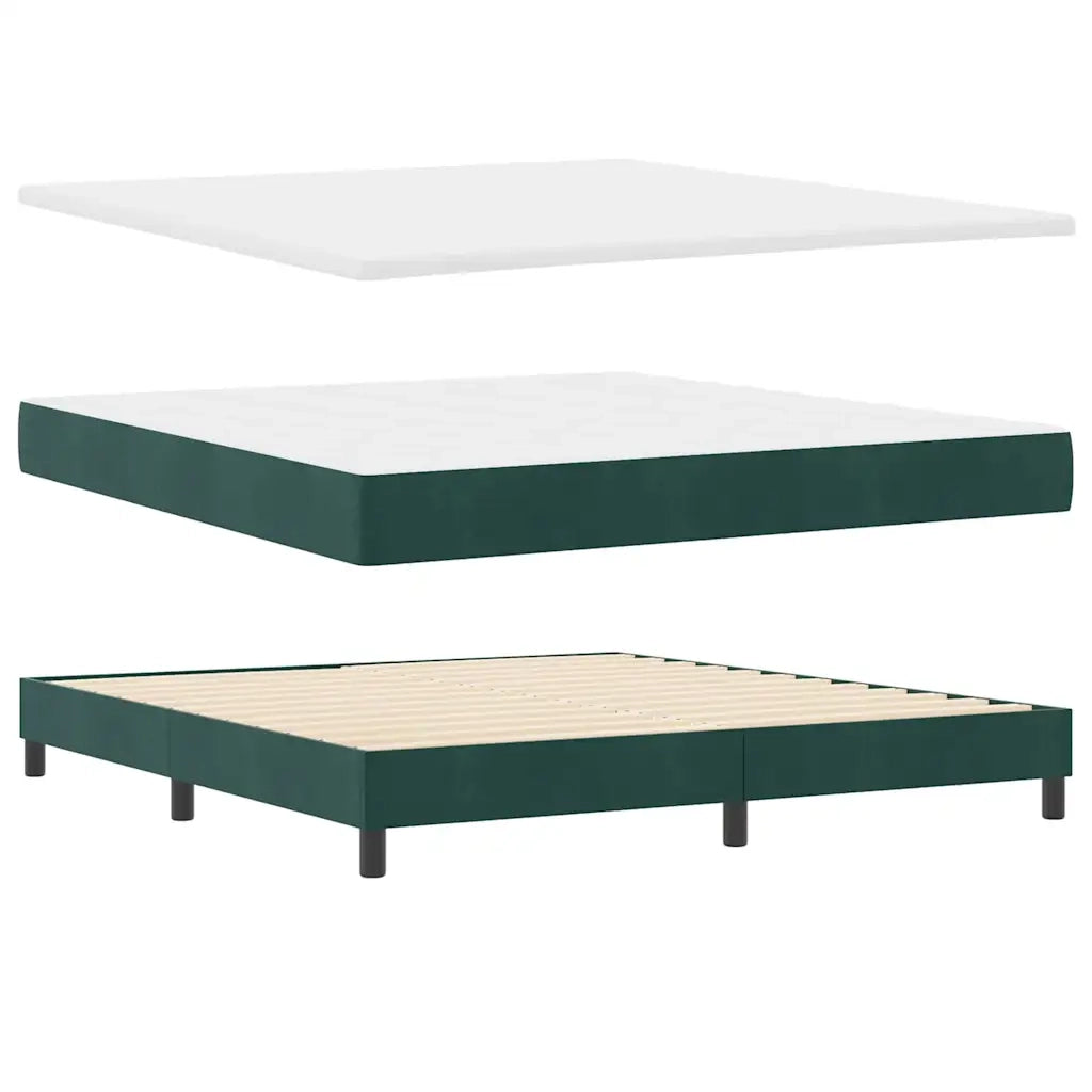 Letto a molle con materasso Verde Scuro 180 x 200 cm Velluto 3339125