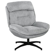 Poltrona girevole 360¡ã ¨C zephmum ¨C Tessuto Chenille, gambe in metallo, Grigio e Nero