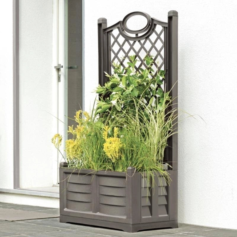 BAMA FIORIERA SEPARÈ CON SPALLIERA H150 X 80 X 42.5CM CAPPUCCINO