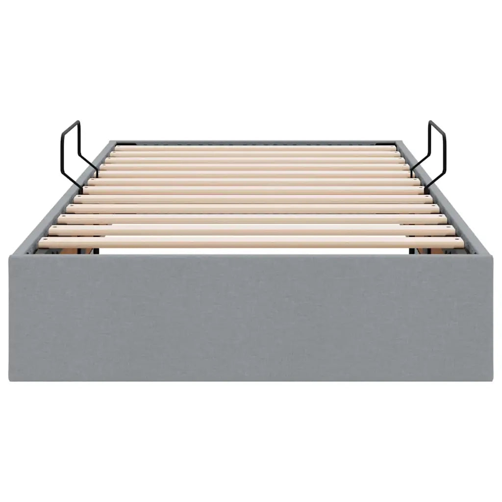 Letto con Contenitore Grigio chiaro 90 x 190 cm Tessuto