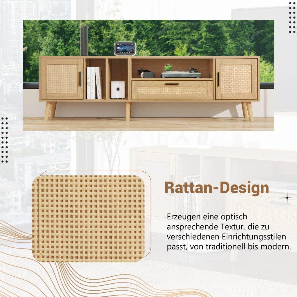 Cassettiera per TV Rovere 180 cm in truciolato