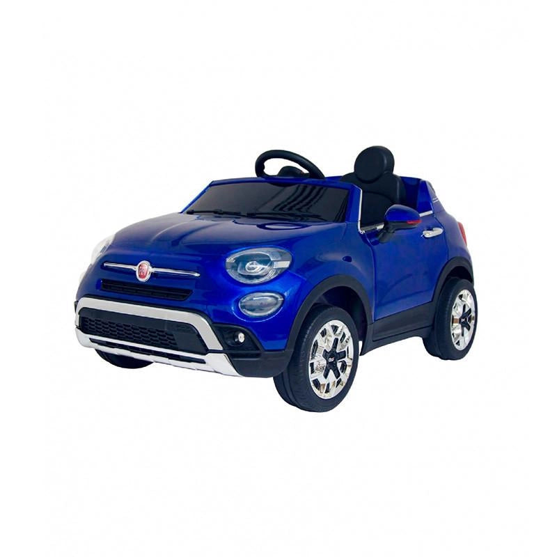 Macchina  Elettrica per Bambini Fiat 500 x Blu con Batteria 12V 4.5Ah, Luci, Suoni, Sportelli e Bagagliaio Apribili - Te
