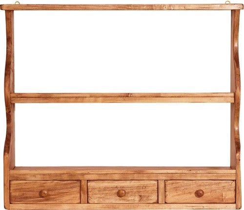 Biscottini Piattaia Country in legno massello di tiglio finitura naturale L79xPR18xH68 cm. Made in Italy