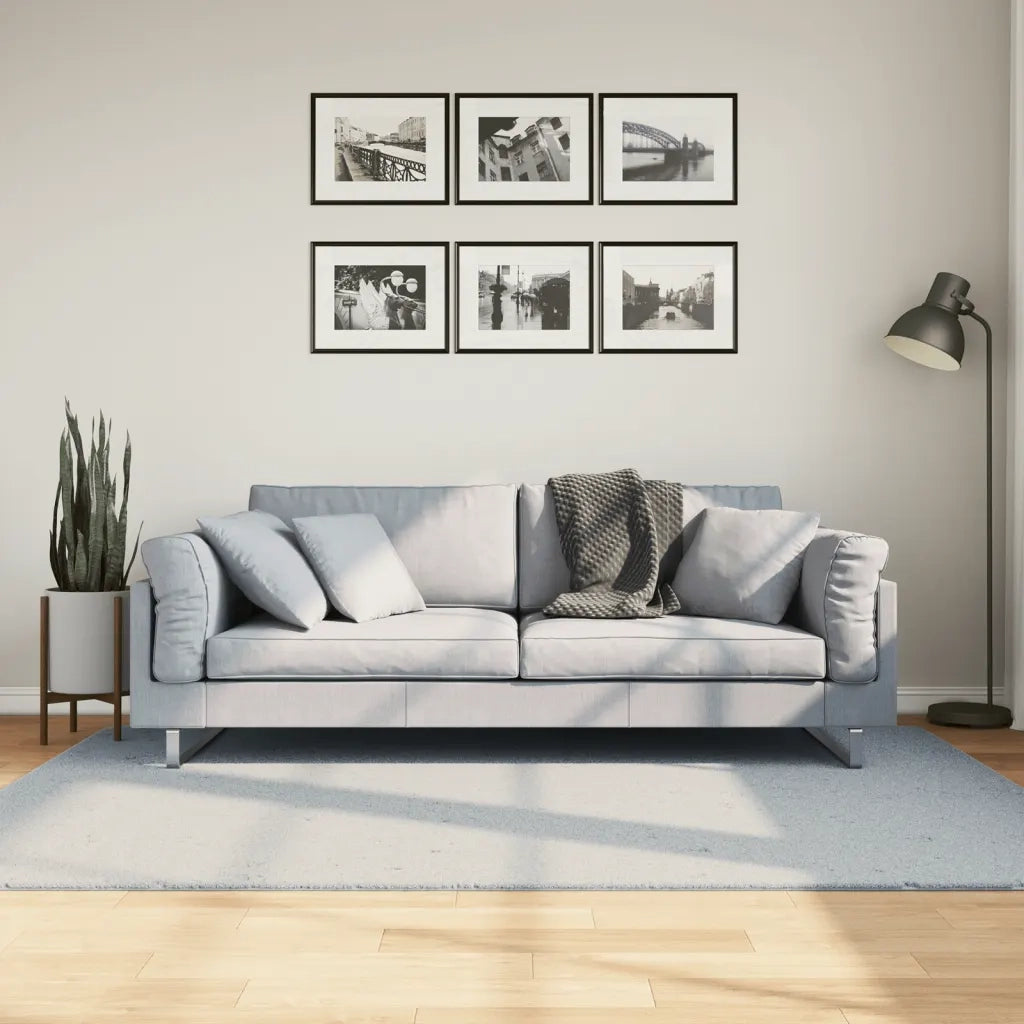 Tappeto a Pelo Corto HUARTE Morbido e Lavabile Blu 140x200 cm