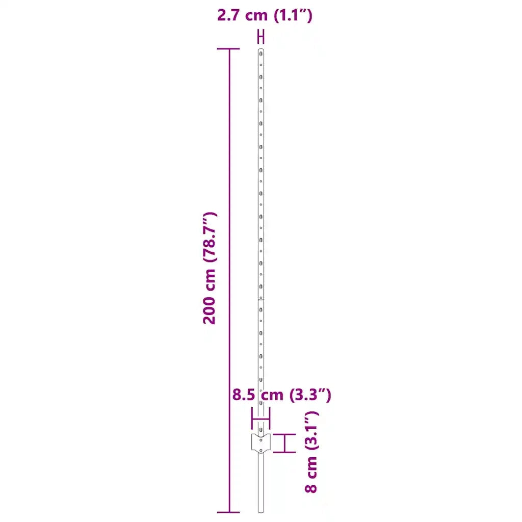 Palo della recinzione 5 pz Grigio 150 cm Acciaio CFW8897741