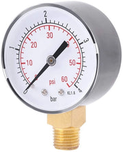 Drukmeter a Doppia Scala - Drukmeter per Acqua/Olio - Deltametro - 1/4 Pollici NPT - Cassetta in Acciaio Inossidabile - Installazione Facile