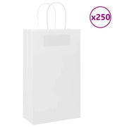 Sacchetti di Carta 250 pz con Manici Bianchi 21x11x36 cm