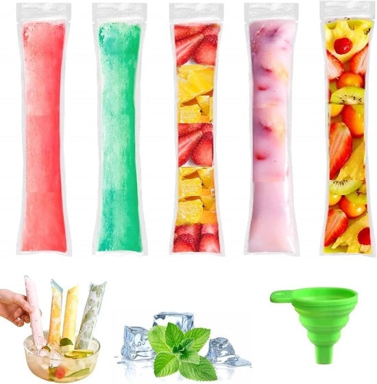 Sacchetto per congelati con chiusura a cerniera per snack fatti in casa - 50 pezzi (55 x 28 cm)