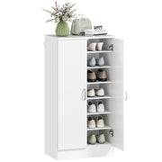 Scarpiera con ante e scaffali regolabili ¨C zephmum ¨C Bianco, Legno, 55x35x108 cm