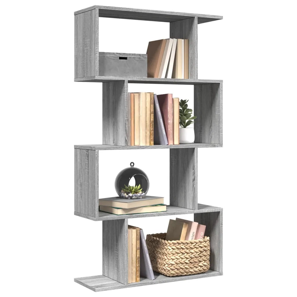 Libreria 4 Ripiani Grigio Sonoma 70x24x129 cm in Truciolato 858107