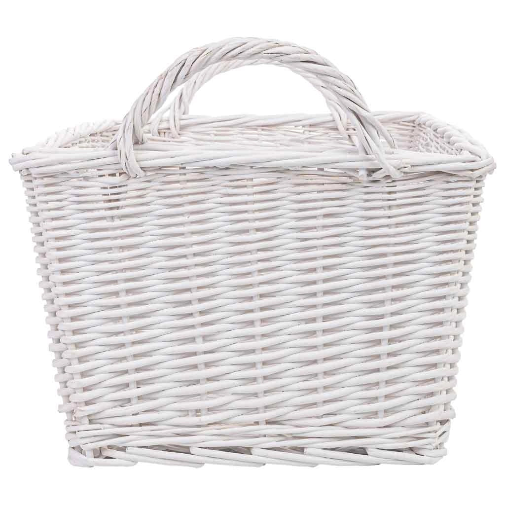 Cestino in vimini bianco 52x40x37h cm