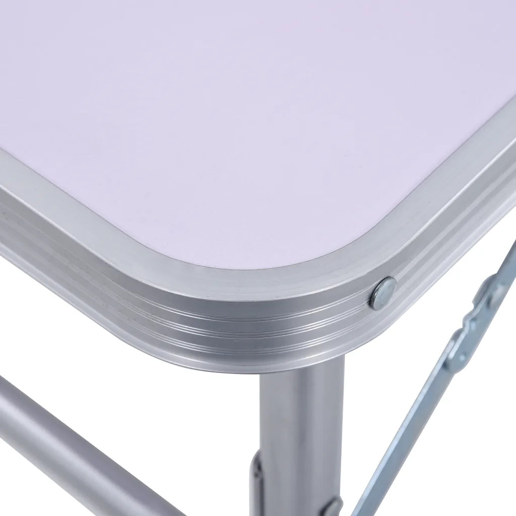 Tavolo Pieghevole da Campeggio Bianco in Alluminio 60x45cm CFW5598530