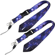 Laccio per chiavi ripiegabile - 2 pezzi - 51,5x2,5cm - Clip metallica - Materiale poliestere morbido